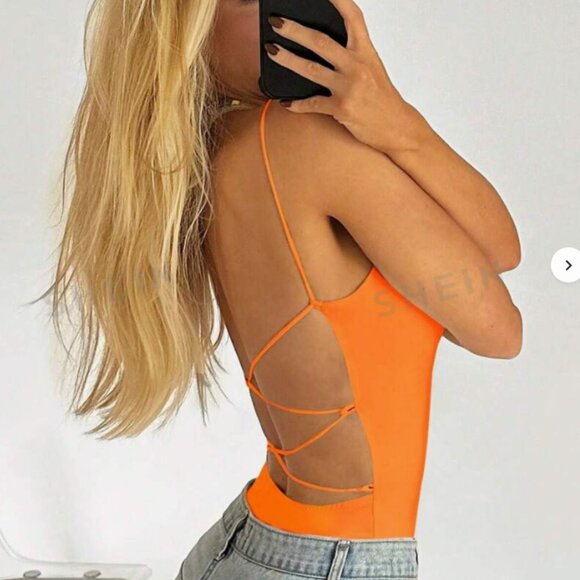 Orange Backless Cami - Picture 2 of 2